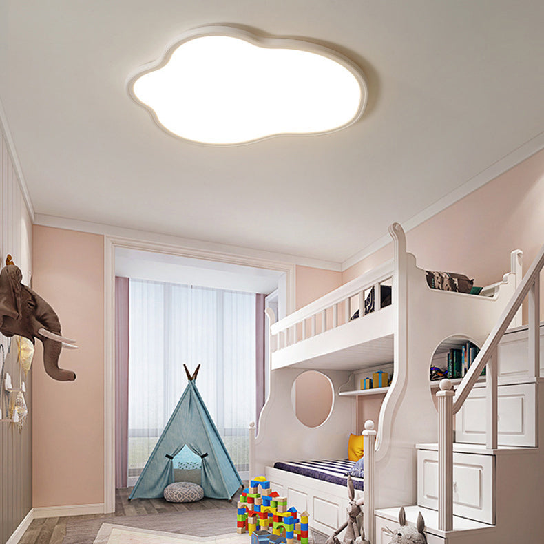 Modern Minimalist Aluminum PVC Irregular Cloud LED Flush Mount Ceiling Light For Bedroom
