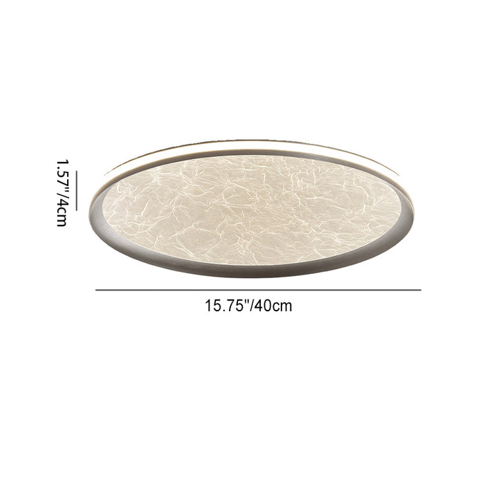 Contemporary Scandinavian Aluminum Iron Acrylic Round Silk Texture LED Flush Mount Ceiling Light For Bedroom