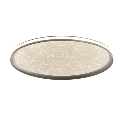 Plafonnier LED rond en aluminium, fer et acrylique scandinave contemporain avec texture en soie pour chambre à coucher 