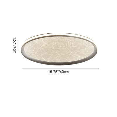 Plafonnier LED rond en aluminium, fer et acrylique scandinave contemporain avec texture en soie pour chambre à coucher 