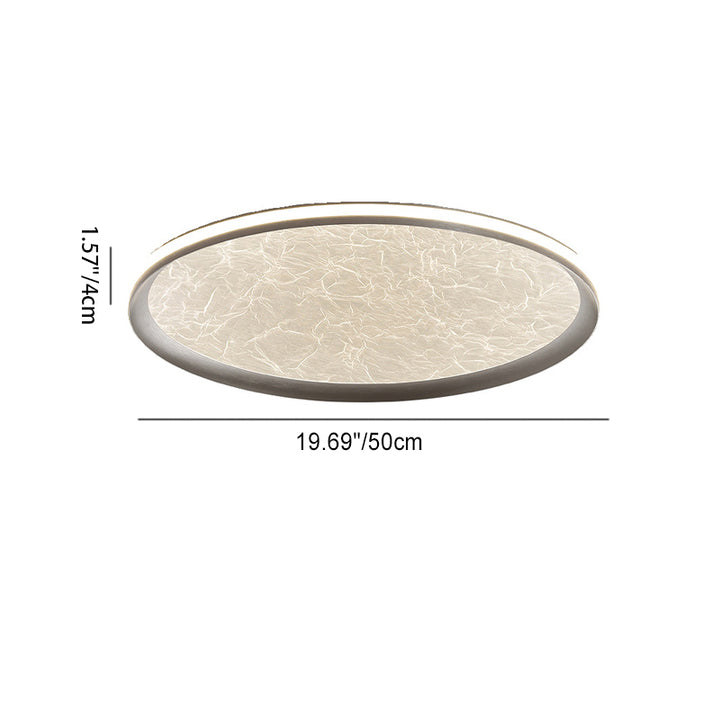 Contemporary Scandinavian Aluminum Iron Acrylic Round Silk Texture LED Flush Mount Ceiling Light For Bedroom