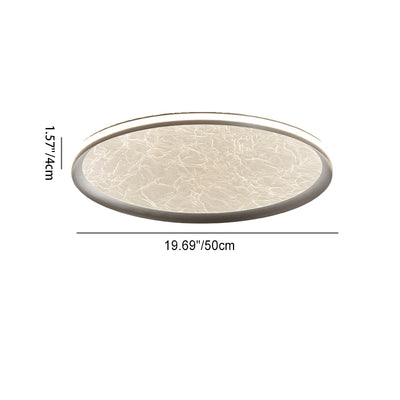 Plafonnier LED rond en aluminium, fer et acrylique scandinave contemporain avec texture en soie pour chambre à coucher 