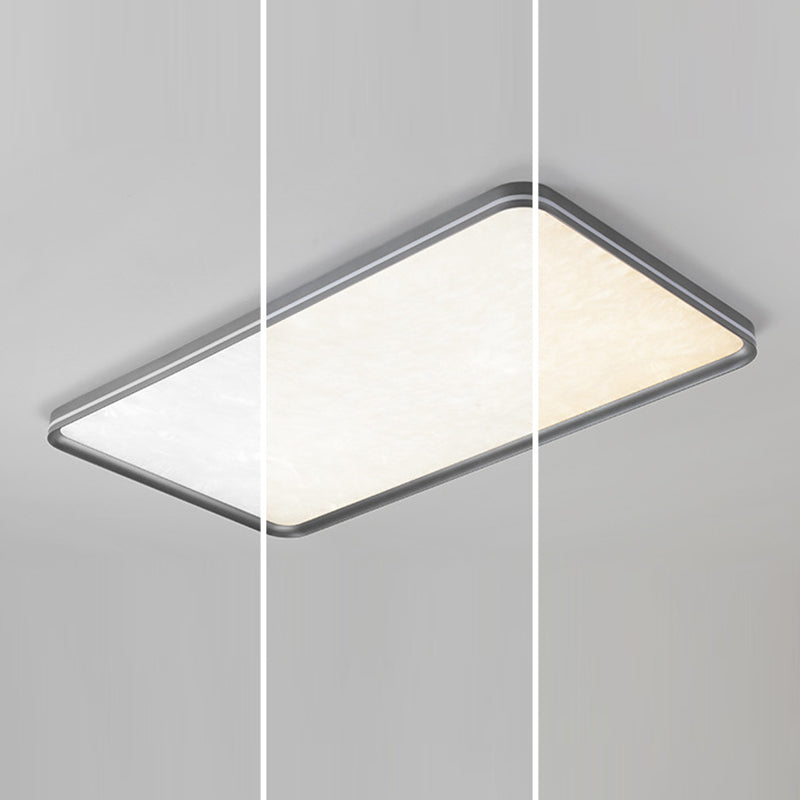 Modern Simplicity Aluminum Acrylic Rectangular Square Round Enamel Ice Flower Texture LED Flush Mount Ceiling Light For Living Room