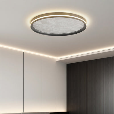 Modern Simplicity Aluminum Acrylic Rectangular Square Round Enamel Ice Flower Texture LED Flush Mount Ceiling Light For Living Room