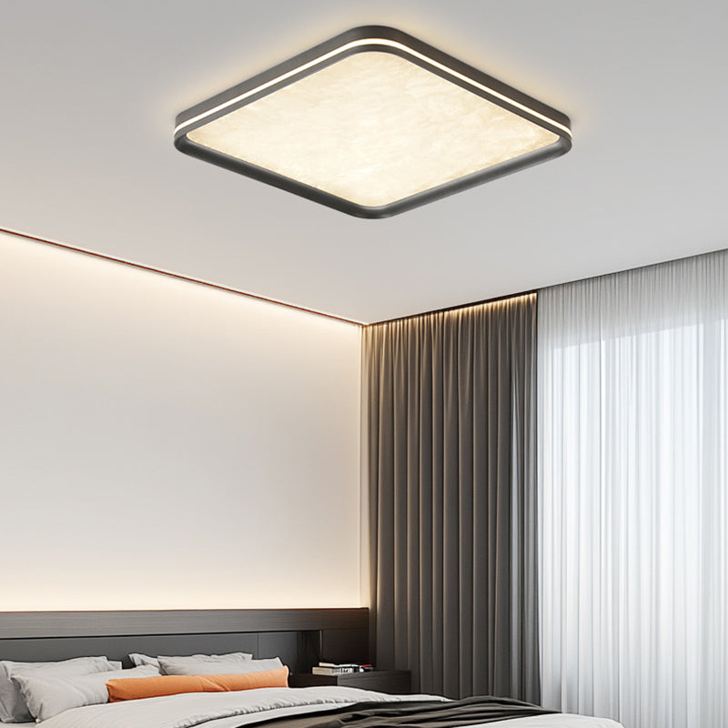 Modern Simplicity Aluminum Acrylic Rectangular Square Round Enamel Ice Flower Texture LED Flush Mount Ceiling Light For Living Room