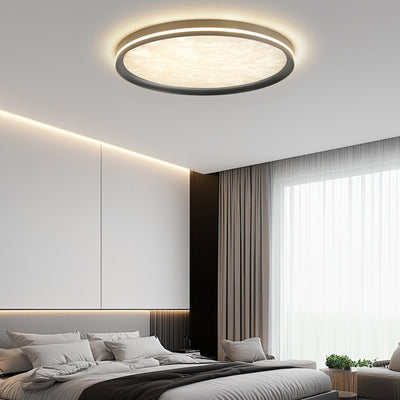 Modern Simplicity Aluminum Acrylic Rectangular Square Round Enamel Ice Flower Texture LED Flush Mount Ceiling Light For Living Room
