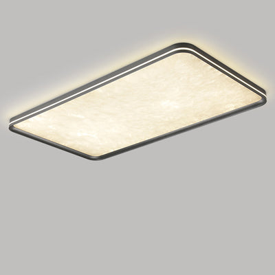Modern Simplicity Aluminum Acrylic Rectangular Square Round Enamel Ice Flower Texture LED Flush Mount Ceiling Light For Living Room