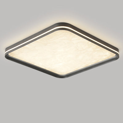 Modern Simplicity Aluminum Acrylic Rectangular Square Round Enamel Ice Flower Texture LED Flush Mount Ceiling Light For Living Room