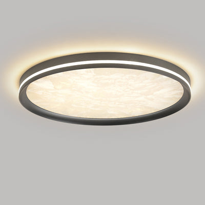 Modern Simplicity Aluminum Acrylic Rectangular Square Round Enamel Ice Flower Texture LED Flush Mount Ceiling Light For Living Room