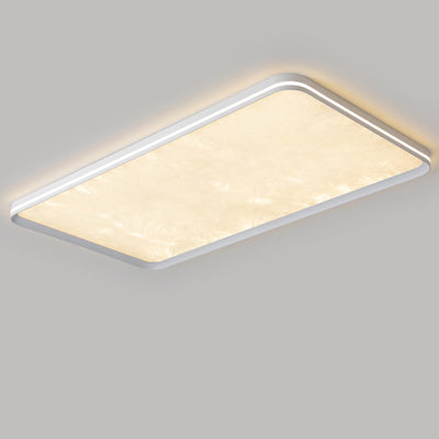 Modern Simplicity Aluminum Acrylic Rectangular Square Round Enamel Ice Flower Texture LED Flush Mount Ceiling Light For Living Room