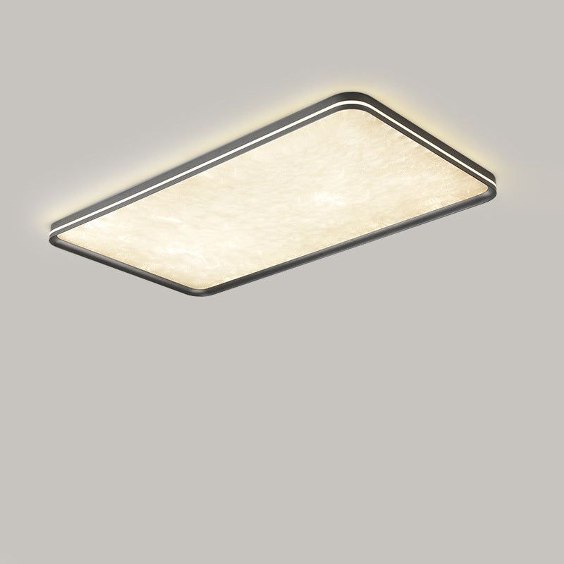 Modern Simplicity Aluminum Acrylic Rectangular Square Round Enamel Ice Flower Texture LED Flush Mount Ceiling Light For Living Room