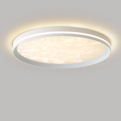 Modern Simplicity Aluminum Acrylic Rectangular Square Round Enamel Ice Flower Texture LED Flush Mount Ceiling Light For Living Room