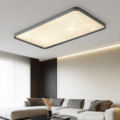 Modern Simplicity Aluminum Acrylic Rectangular Square Round Enamel Ice Flower Texture LED Flush Mount Ceiling Light For Living Room