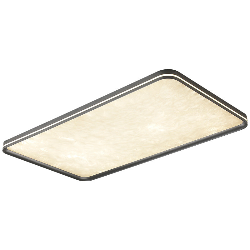 Modern Simplicity Aluminum Acrylic Rectangular Square Round Enamel Ice Flower Texture LED Flush Mount Ceiling Light For Living Room