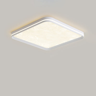Modern Simplicity Aluminum Acrylic Rectangular Square Round Enamel Ice Flower Texture LED Flush Mount Ceiling Light For Living Room