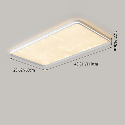 Modern Simplicity Aluminum Acrylic Rectangular Square Round Enamel Ice Flower Texture LED Flush Mount Ceiling Light For Living Room