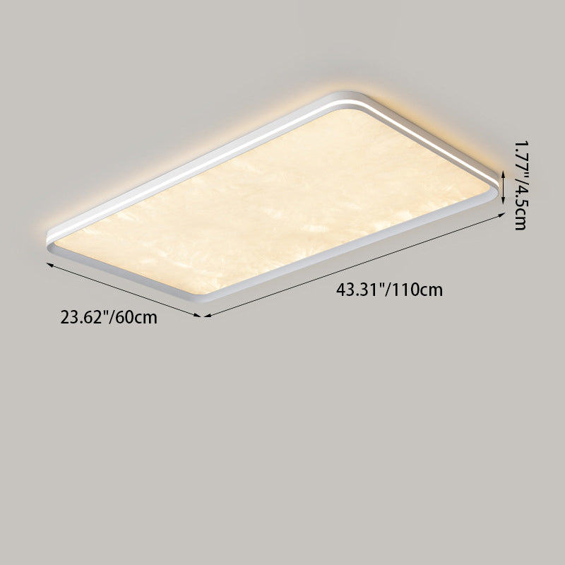 Modern Simplicity Aluminum Acrylic Rectangular Square Round Enamel Ice Flower Texture LED Flush Mount Ceiling Light For Living Room