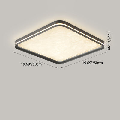 Modern Simplicity Aluminum Acrylic Rectangular Square Round Enamel Ice Flower Texture LED Flush Mount Ceiling Light For Living Room