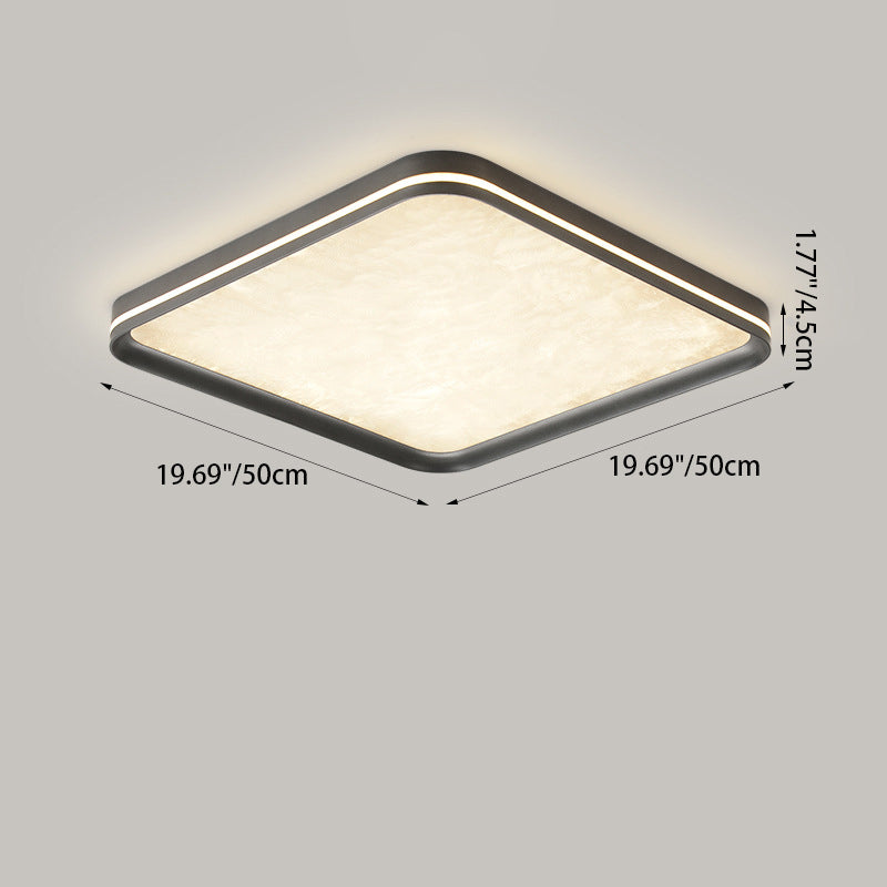 Modern Simplicity Aluminum Acrylic Rectangular Square Round Enamel Ice Flower Texture LED Flush Mount Ceiling Light For Living Room
