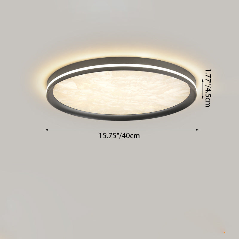 Modern Simplicity Aluminum Acrylic Rectangular Square Round Enamel Ice Flower Texture LED Flush Mount Ceiling Light For Living Room
