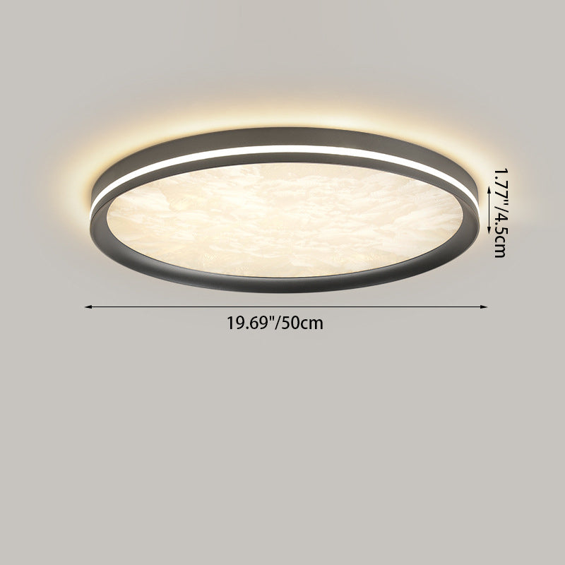 Modern Simplicity Aluminum Acrylic Rectangular Square Round Enamel Ice Flower Texture LED Flush Mount Ceiling Light For Living Room