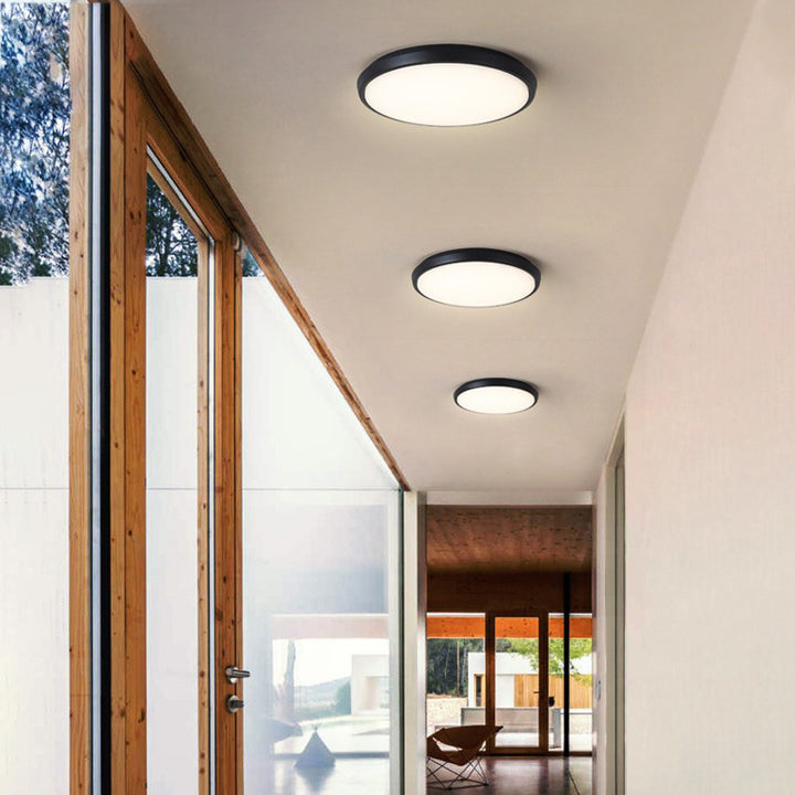 Lumière de plafond encastrée LED carrée ronde en alliage d'aluminium étanche minimaliste moderne pour patio extérieur 