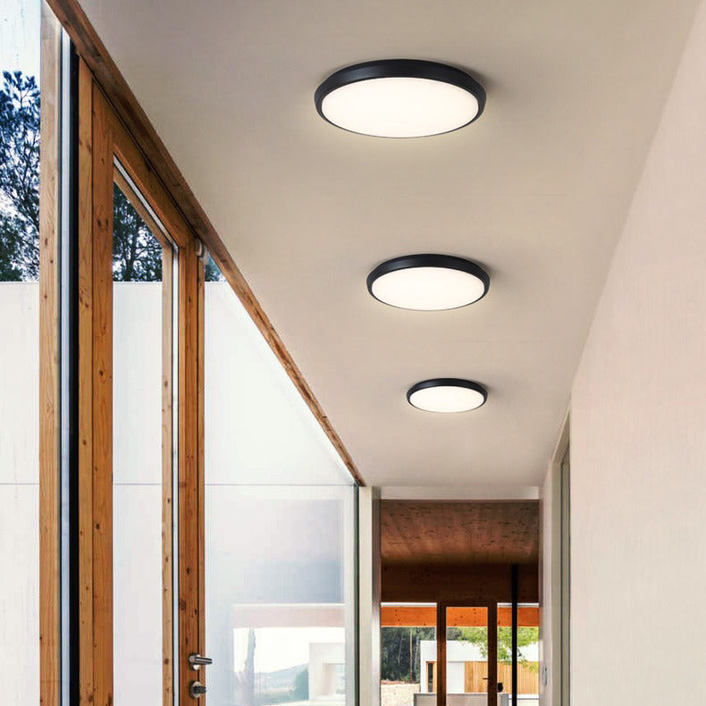 Moderne minimalistische wasserdichte Aluminiumlegierung PC runde quadratische LED-Deckenleuchte für den Außenbereich 