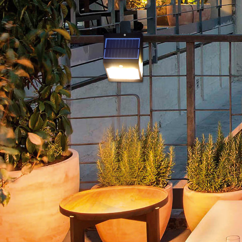 Lampadaire mural à LED avec capteur humain, triangle étanche solaire en ABS PC, simplicité moderne, pour patio extérieur 
