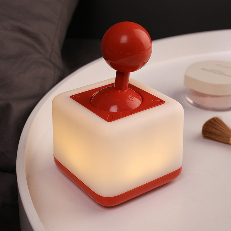 مصباح طاولة LED عصري قابل لإعادة الشحن يعمل يدويًا مع قاعدة هزازة من ABS وPP، ضوء ليلي لغرفة النوم 