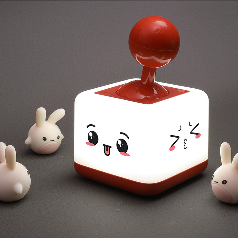 مصباح طاولة LED عصري قابل لإعادة الشحن يعمل يدويًا مع قاعدة هزازة من ABS وPP، ضوء ليلي لغرفة النوم 