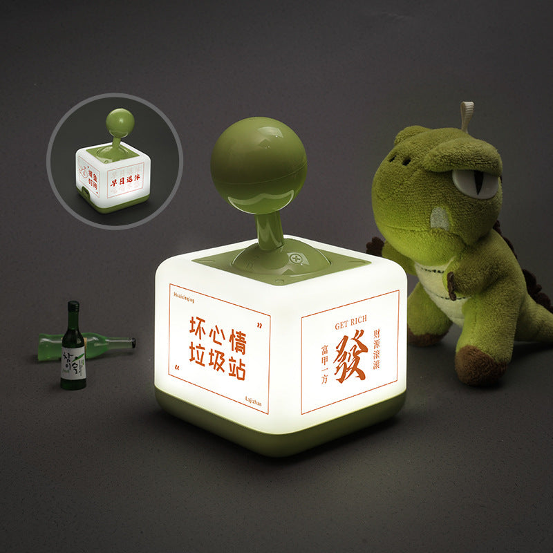 مصباح طاولة LED عصري قابل لإعادة الشحن يعمل يدويًا مع قاعدة هزازة من ABS وPP، ضوء ليلي لغرفة النوم 