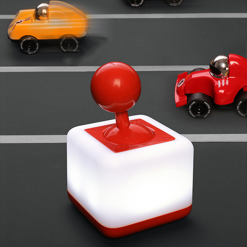 مصباح طاولة LED عصري قابل لإعادة الشحن يعمل يدويًا مع قاعدة هزازة من ABS وPP، ضوء ليلي لغرفة النوم 