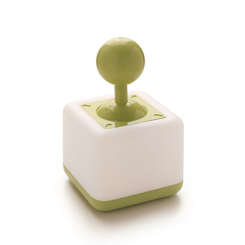 مصباح طاولة LED عصري قابل لإعادة الشحن يعمل يدويًا مع قاعدة هزازة من ABS وPP، ضوء ليلي لغرفة النوم 