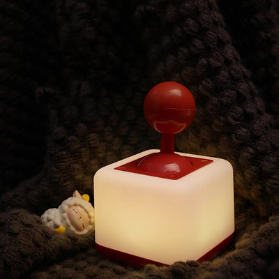 مصباح طاولة LED عصري قابل لإعادة الشحن يعمل يدويًا مع قاعدة هزازة من ABS وPP، ضوء ليلي لغرفة النوم 