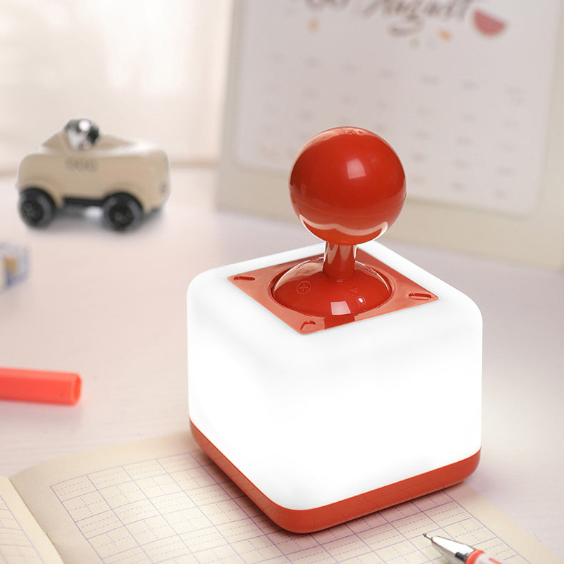 مصباح طاولة LED عصري قابل لإعادة الشحن يعمل يدويًا مع قاعدة هزازة من ABS وPP، ضوء ليلي لغرفة النوم 