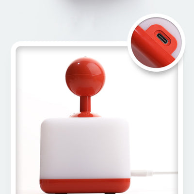 مصباح طاولة LED عصري قابل لإعادة الشحن يعمل يدويًا مع قاعدة هزازة من ABS وPP، ضوء ليلي لغرفة النوم 