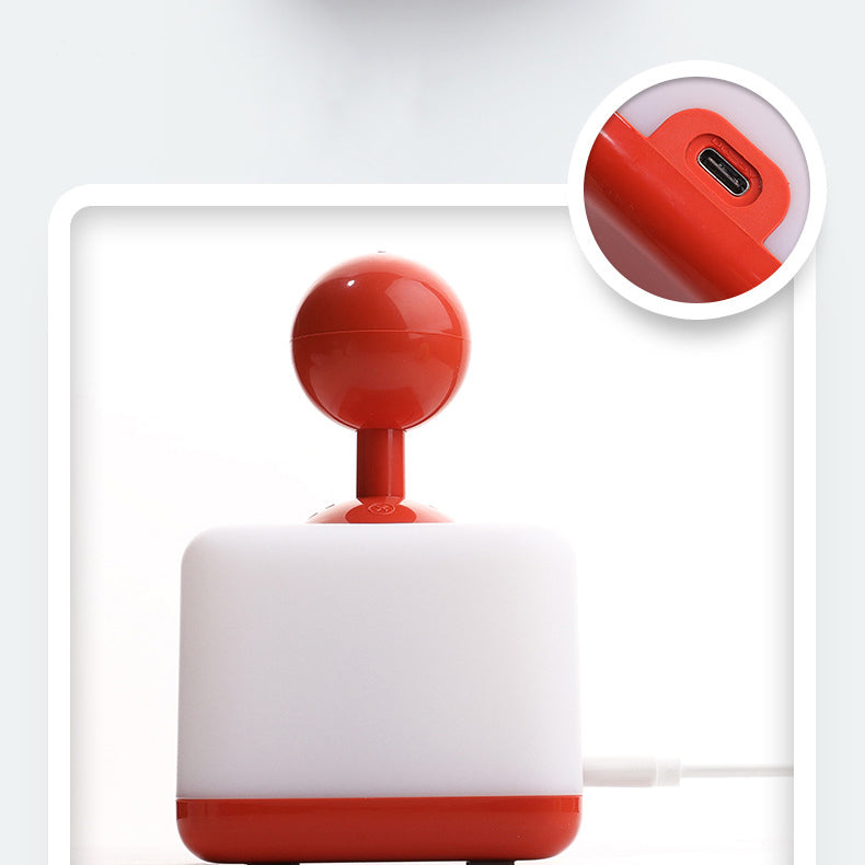 مصباح طاولة LED عصري قابل لإعادة الشحن يعمل يدويًا مع قاعدة هزازة من ABS وPP، ضوء ليلي لغرفة النوم 