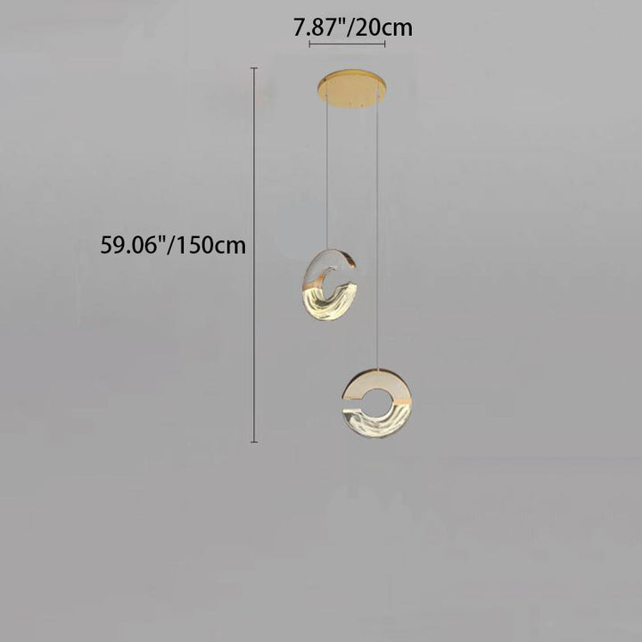 Lustres LED en cristal en forme de C en aluminium inoxydable de luxe moderne avec bulles pour salon 
