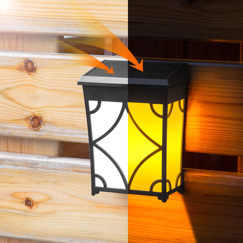 Applique Murale LED Contemporaine Rétro Solaire Étanche Rectangulaire Rhombique en ABS PC Pour Patio Extérieur 