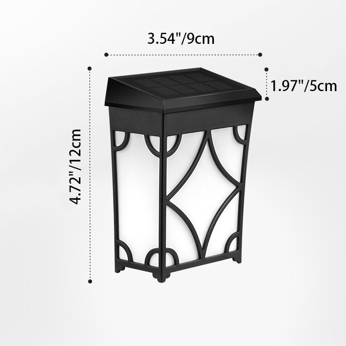 Applique Murale LED Contemporaine Rétro Solaire Étanche Rectangulaire Rhombique en ABS PC Pour Patio Extérieur 