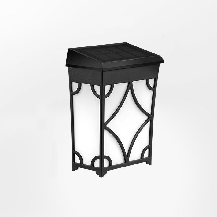 Applique Murale LED Contemporaine Rétro Solaire Étanche Rectangulaire Rhombique en ABS PC Pour Patio Extérieur 