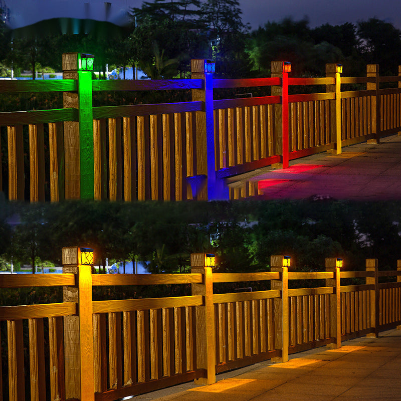 Applique Murale LED Contemporaine Rétro Solaire Étanche Rectangulaire Rhombique en ABS PC Pour Patio Extérieur 
