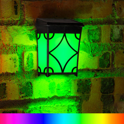 Applique Murale LED Contemporaine Rétro Solaire Étanche Rectangulaire Rhombique en ABS PC Pour Patio Extérieur 