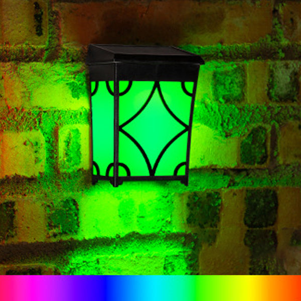 Applique Murale LED Contemporaine Rétro Solaire Étanche Rectangulaire Rhombique en ABS PC Pour Patio Extérieur 
