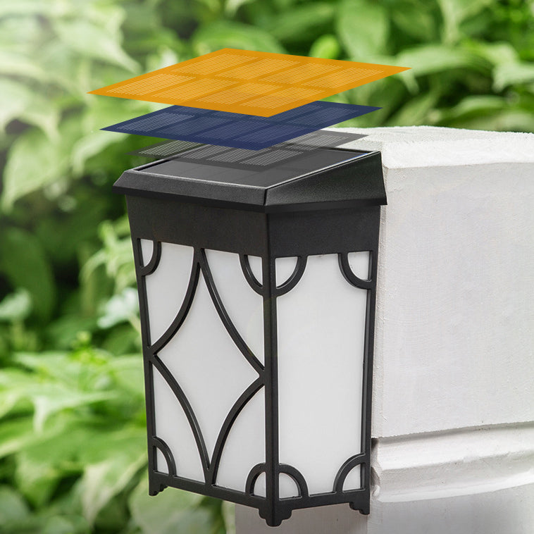Applique Murale LED Contemporaine Rétro Solaire Étanche Rectangulaire Rhombique en ABS PC Pour Patio Extérieur 