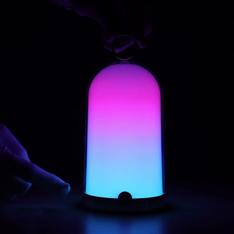 مصباح طاولة LED مقاوم للماء وقابل لإعادة الشحن بتصميم أسطوانة من ABS وPC للضوء الخارجي للحديقة 
