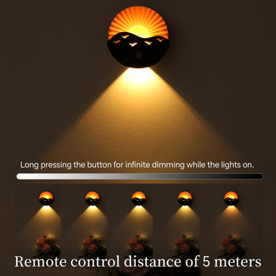 Moderne Art Deco Wiederaufladbare Batterie Magnetisch Runde Sonnenaufgang ABS LED Wandleuchte Für Flur 