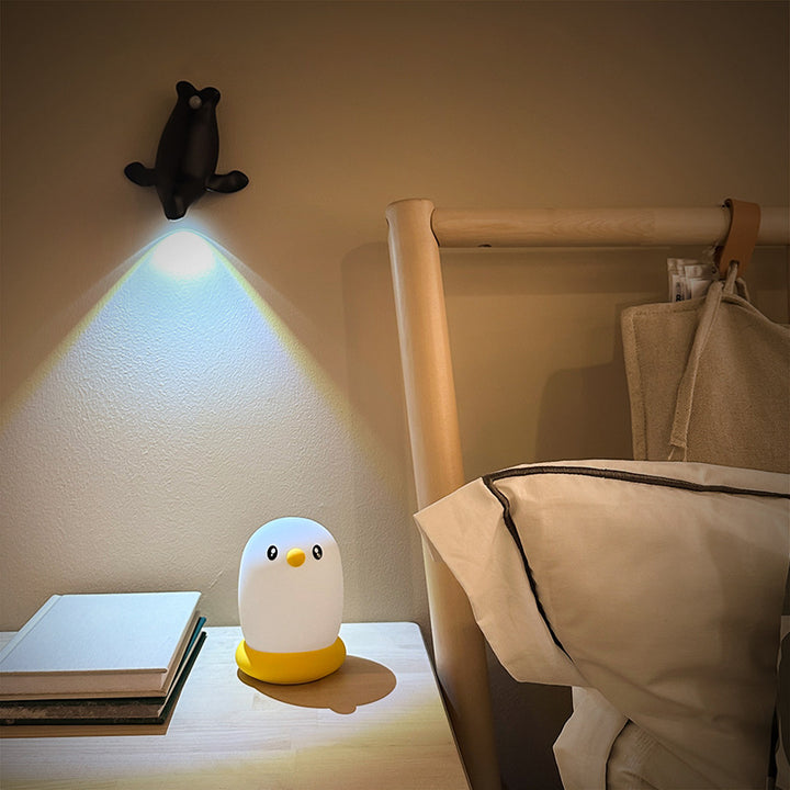Contemporary Creative Rechargeable Battery Human Sensor Sea Lion PC LED Wall Sconce Lamp For Bedside
