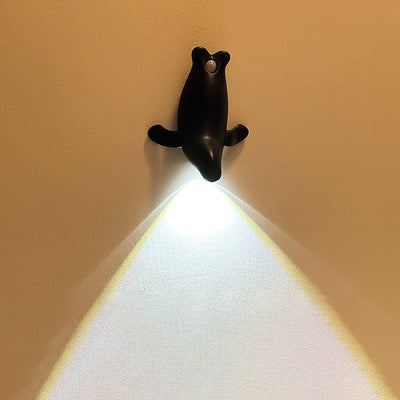 Contemporary Creative Rechargeable Battery Human Sensor Sea Lion PC LED Wall Sconce Lamp For Bedside