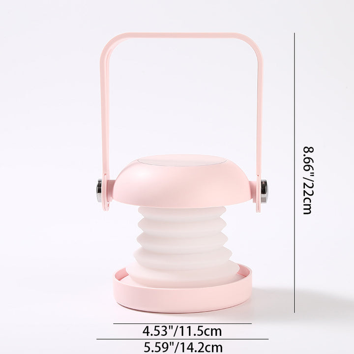 Contemporary Creative Rechargeable Foldable Silica ABS PC Round Mirror LED Table Lamp Night Light For Bedroom